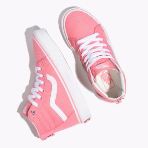 Vans Kiz Çocuk Spor Ayakkabı Heart Eyelet Sk8-Hi Zip Pembe/Beyaz Yeni Sezon | 49819-688